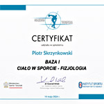 Certyfikat uczestnictwa w szkoleniu Instytutu Sportu
